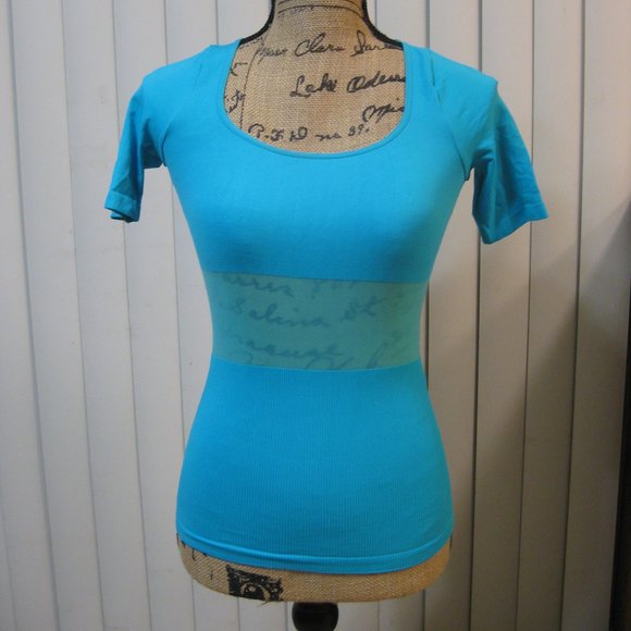 bebe Tops - NWT Bebe blue cut out back top shirt petite small P S